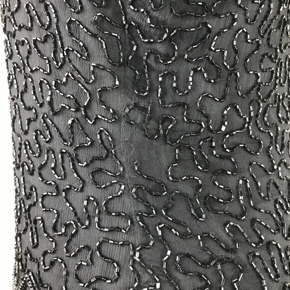 Vintage 80’s “Cote d’ Azur evening” black sparkly sequins beaded top, size M - Picture 9 of 10